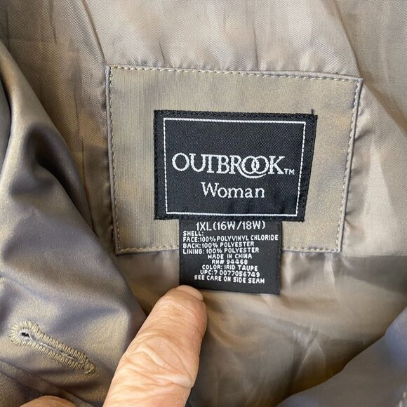Outbrook Women's Jacket XL Taupe 1X Button-Front - Picture 5 of 6